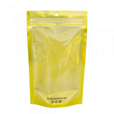 Gold Aluminum Foil Mylar Zip Lock Bags Pouches With Clear Window