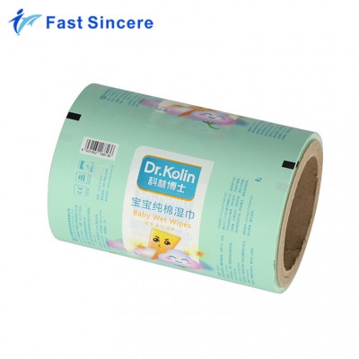 Practicability colored wet wipes film packaging roll stock for women