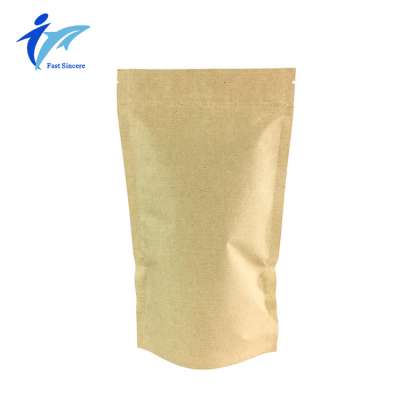 zipper stand up pouch kraft paper bag for food packaging