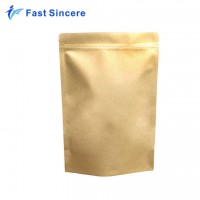 Multi size custom standing kraft paper bag with window and zipper